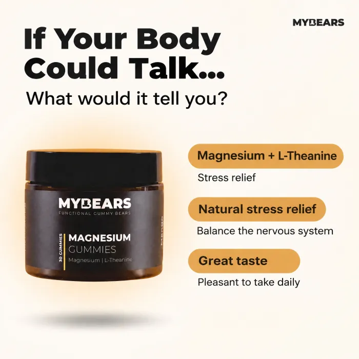 An ad with benefit chips around a jar, headlined: if your body could talk, what would it tell you?